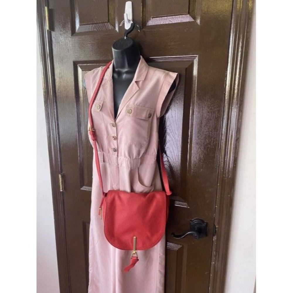Vera Bradley Carson Saddle Red Leather Cross Body Bag - Picture 7 of 10